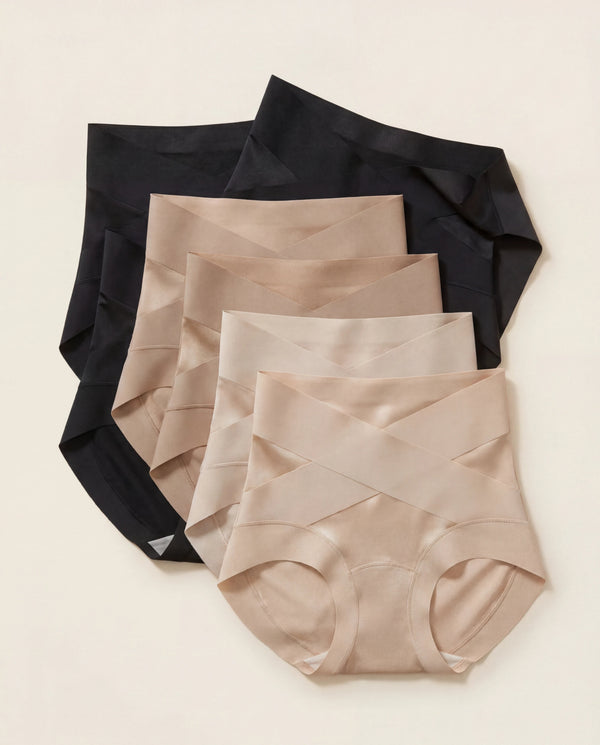 Lot de 6 Culottes Gainantes Taille Haute Compression Croisée